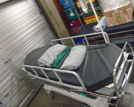 Patient trolley white mattress 